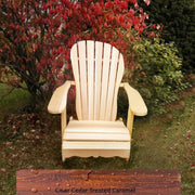 Wooden Customized Back Royal Adirondack Chair in Clear Cedar, Caramel Glossy, Sandal Back
