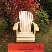 Wooden Customized Back Royal Adirondack Chair in Clear Cedar, Mahogany Glossy, Sandal Back