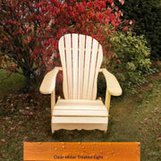 Wooden Customized Back Royal Adirondack Chair in Clear Cedar, Golden Glossy, Sandal Back