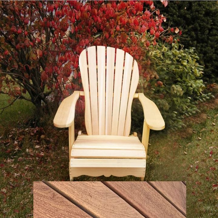 Wooden Customized Back Royal Adirondack Chair in Brazilian Walnut (IPE), Unoiled Fully Assembled, Sandal Back