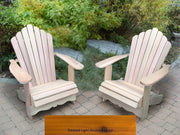 Wooden Customized Back Royal Adirondack Chair in Knotted Cedar, Golden Glossy, Scallop Back