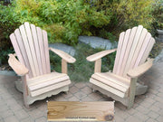 Wooden Customized Back Royal Adirondack Chair in Knotted Cedar, Unstained, Scallop Back
