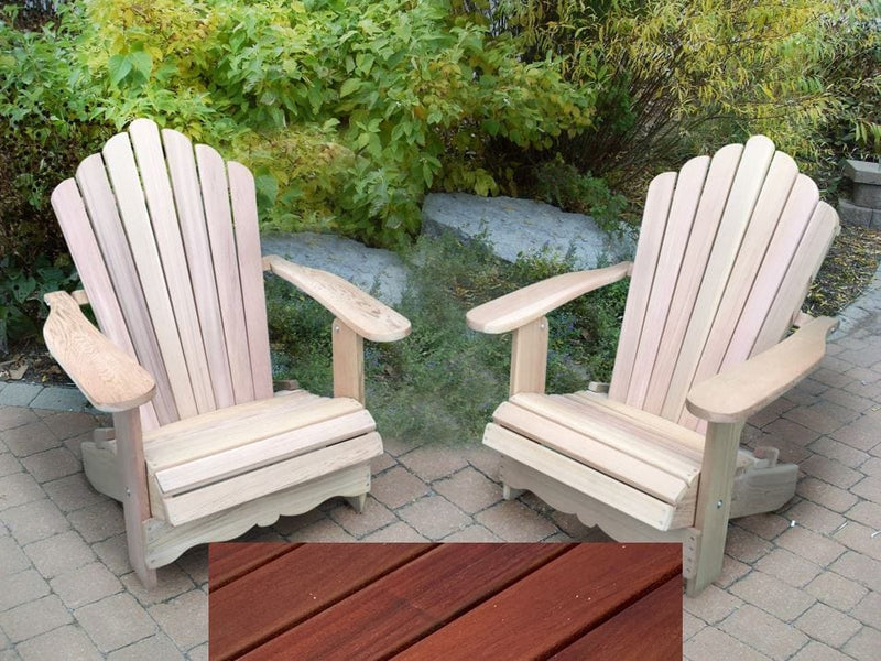 Wooden Customized Back Royal Adirondack Chair in Brazilian Walnut (IPE), Oiled Fully Assembled, Scallop Back
