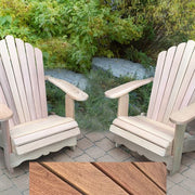 Wooden Customized Back Royal Adirondack Chair in Brazilian Walnut (IPE), Unoiled Fully Assembled, Scallop Back