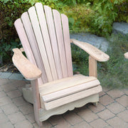 Wooden Customized Back Royal Adirondack Chair in Clear Cedar, Unstained, Scallop Back