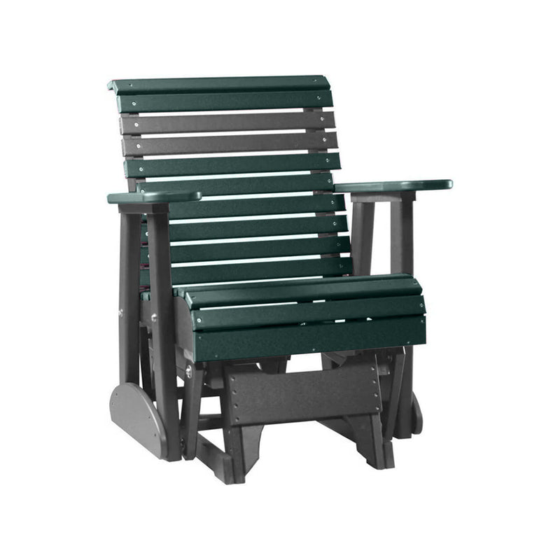 LuxCraft Green 2 foot Rollback Recycled Plastic Glider Chair