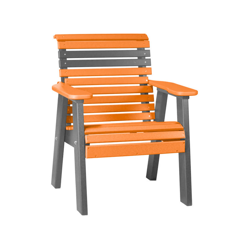 LuxCraft Tangerine 2' Rollback Recycled Plastic Chair With Cup Holder