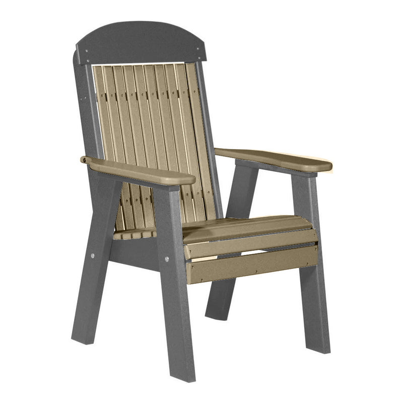 LuxCraft Weatherwood 2' Classic Highback Recycled Plastic Chair With Cup Holder