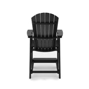 SoPoly St Simons Fan Back Counter Chair (Premium) in Black, back view