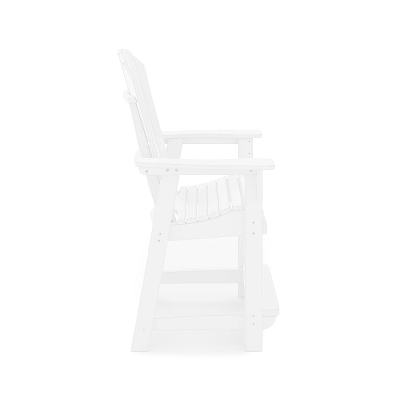SoPoly St Simons Fan Back Counter Chair (Premium) in Destin White, side view
