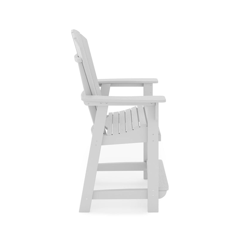 SoPoly St Simons Fan Back Counter Chair (Premium) in Heron Gray, side view