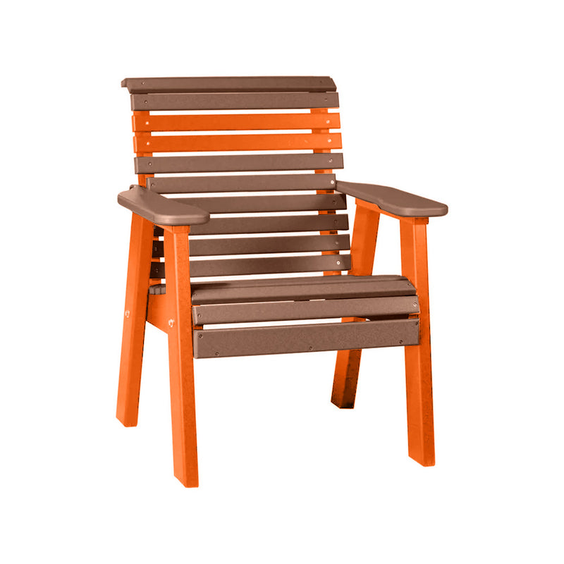 LuxCraft Antique Mahogany 2' Rollback Recycled Plastic Chair With Cup Holder