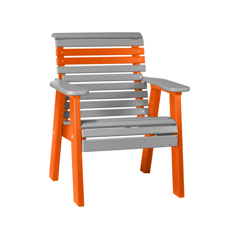 LuxCraft Slate 2' Rollback Recycled Plastic Chair With Cup Holder