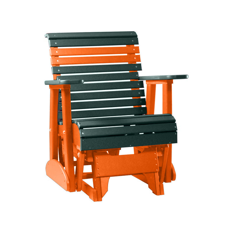 LuxCraft Green 2 foot Rollback Recycled Plastic Glider Chair