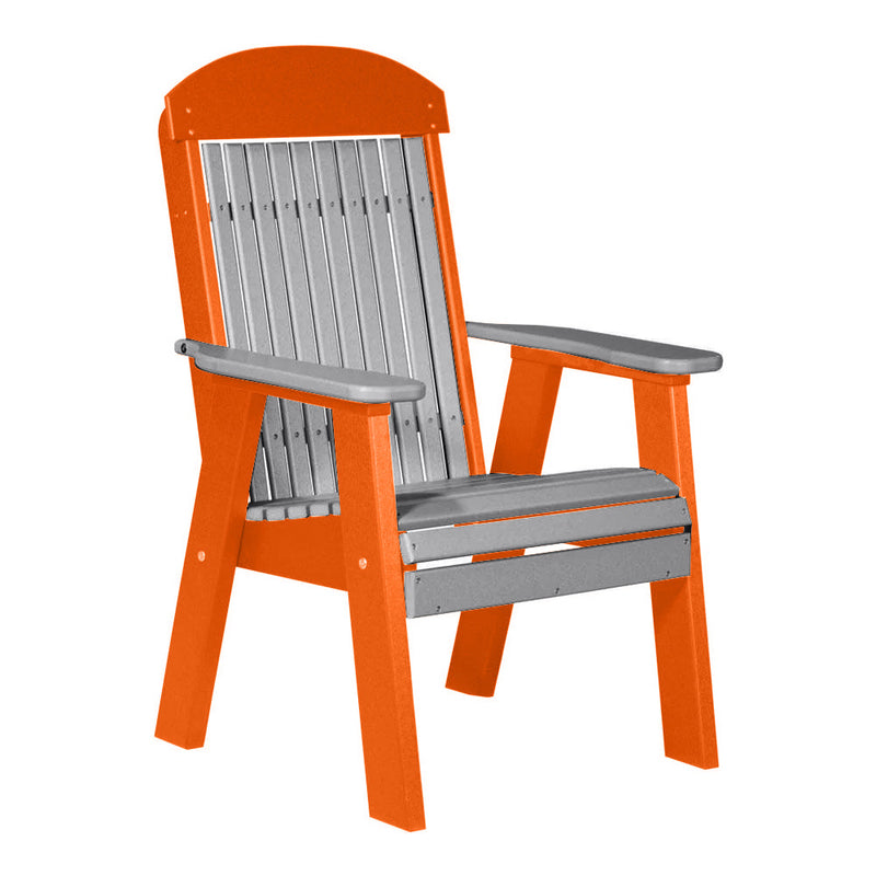 LuxCraft Dove Gray 2' Classic Highback Recycled Plastic Chair With Cup Holder