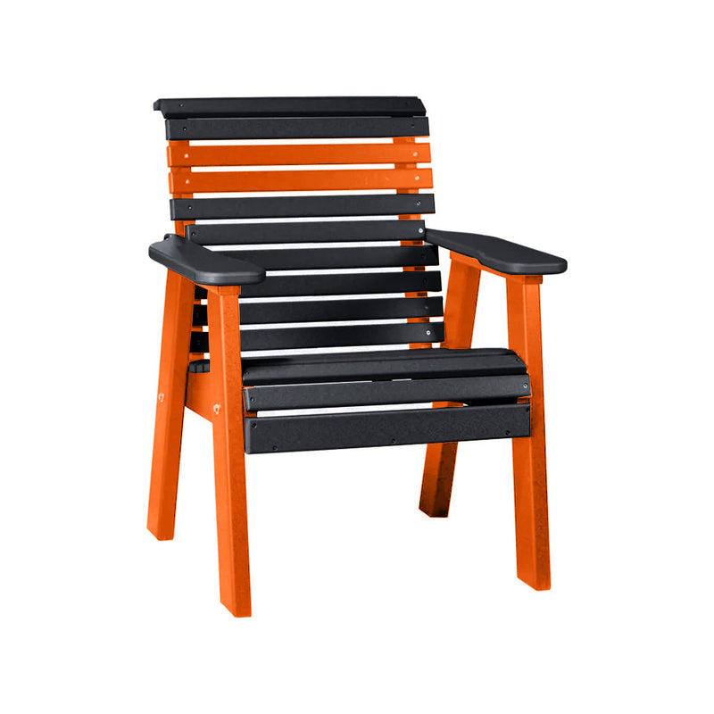 LuxCraft Black 2' Rollback Recycled Plastic Chair With Cup Holder
