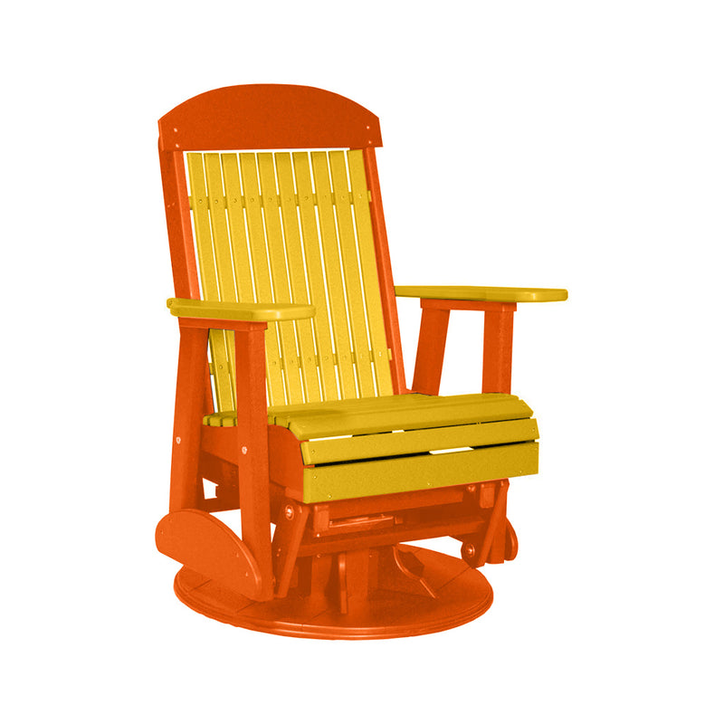 LuxCraft Yellow 2 foot Classic Highback Recycled Plastic Swivel Glider Chair