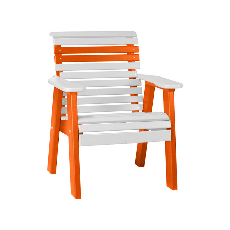 LuxCraft White 2' Rollback Recycled Plastic Chair With Cup Holder
