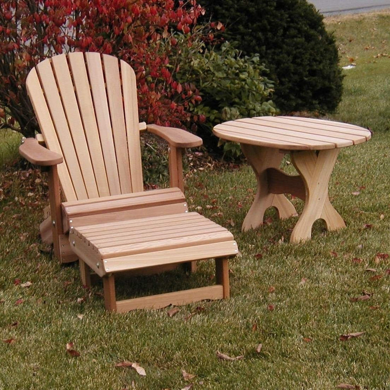 Wooden Oval Side Table in Clear Cedar, Unstained