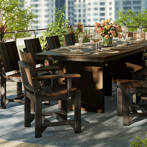 LuxCraft Urban 10ft Rectangular Dining Set (9-Piece)