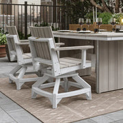 LuxCraft Urban 6ft Oval Swivel Dining Set (7-Piece)