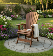 Wooden Veranda Adirondack Chair (Non-Folding) (Standard) in Clear Cedar, Caramel Glossy