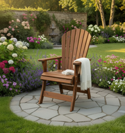 Wooden Veranda Adirondack Chair (Non-Folding) (Standard) in Knotted Cedar, Caramel Glossy