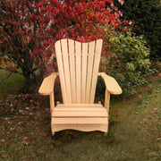 Wooden Customized Back Royal Adirondack Chair in Clear Cedar, Unstained, Wave Back