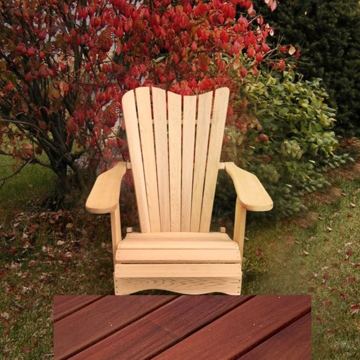 Wooden Customized Back Royal Adirondack Chair in Brazilian Walnut (IPE), Oiled Fully Assembled, Wave Back