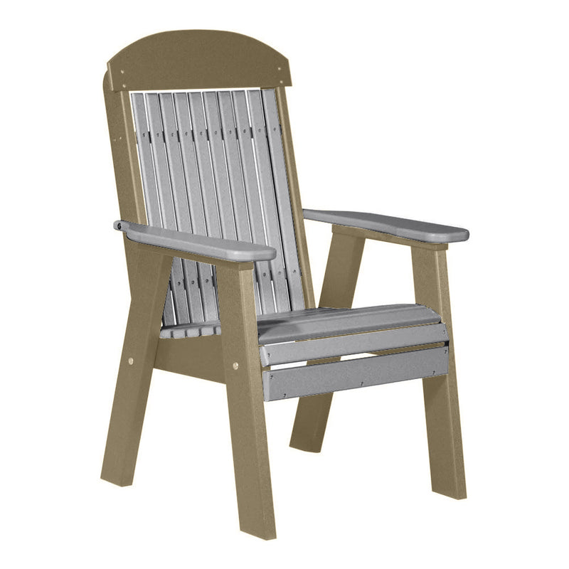 LuxCraft Dove Gray 2' Classic Highback Recycled Plastic Chair With Cup Holder