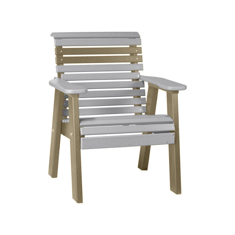 LuxCraft Dove Gray 2' Rollback Recycled Plastic Chair