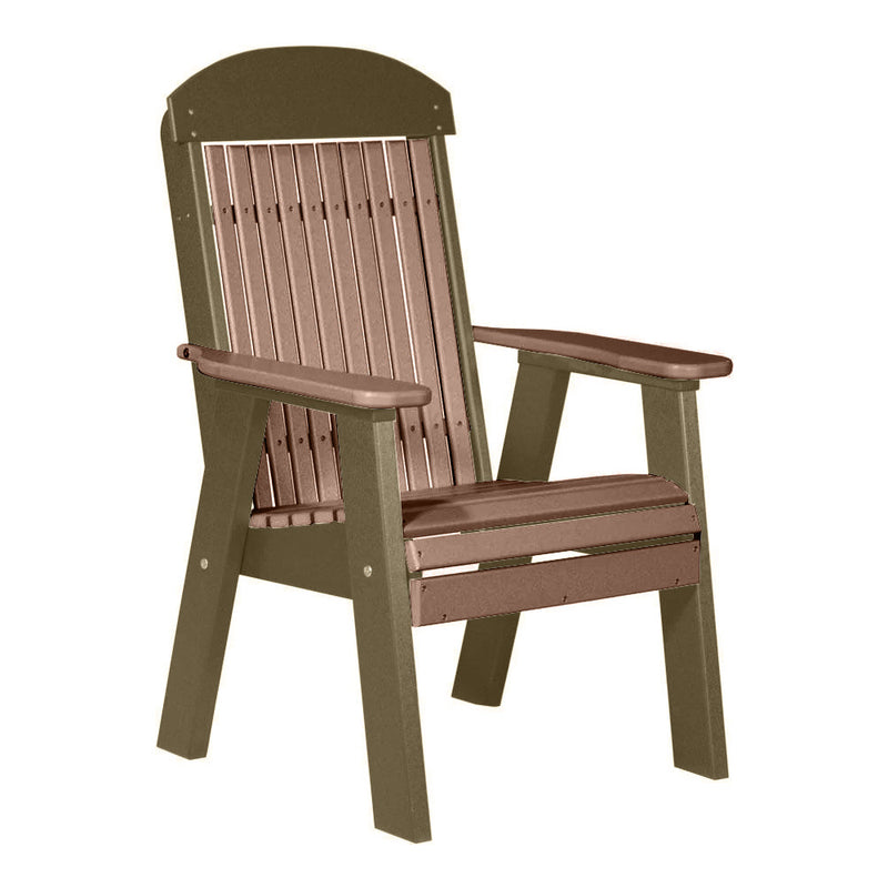 LuxCraft Antique Mahogany 2' Classic Highback Recycled Plastic Chair With Cup Holder