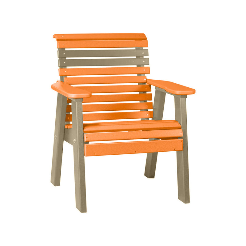 LuxCraft Tangerine 2' Rollback Recycled Plastic Chair With Cup Holder