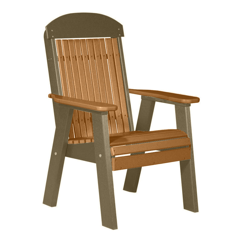 LuxCraft Cedar 2' Classic Highback Recycled Plastic Chair With Cup Holder
