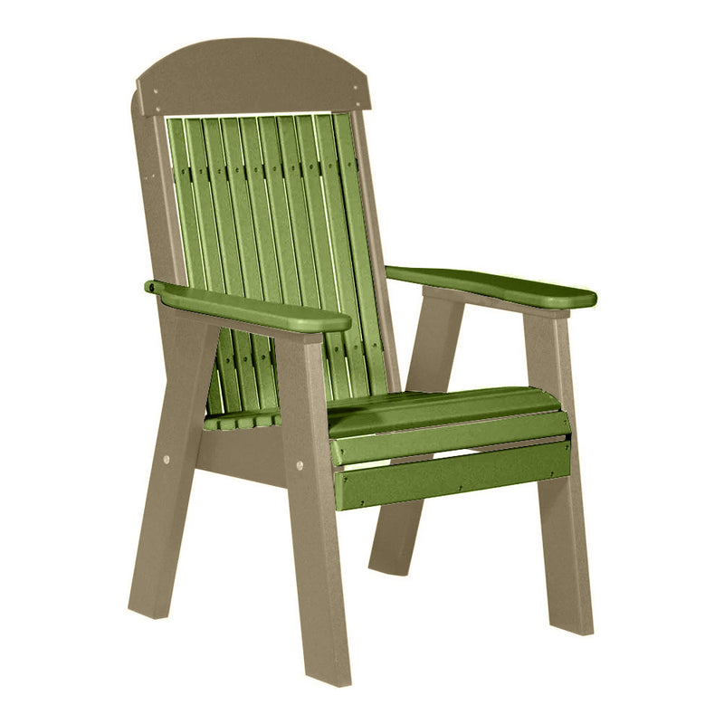 LuxCraft Lime Green 2' Classic Highback Recycled Plastic Chair