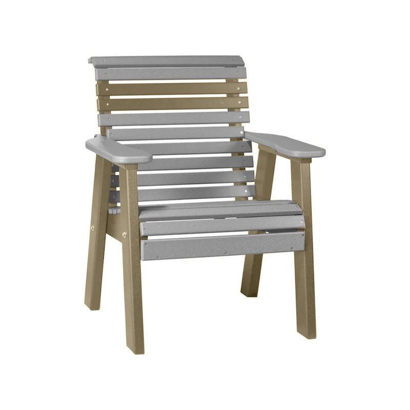LuxCraft Slate 2' Rollback Recycled Plastic Chair With Cup Holder