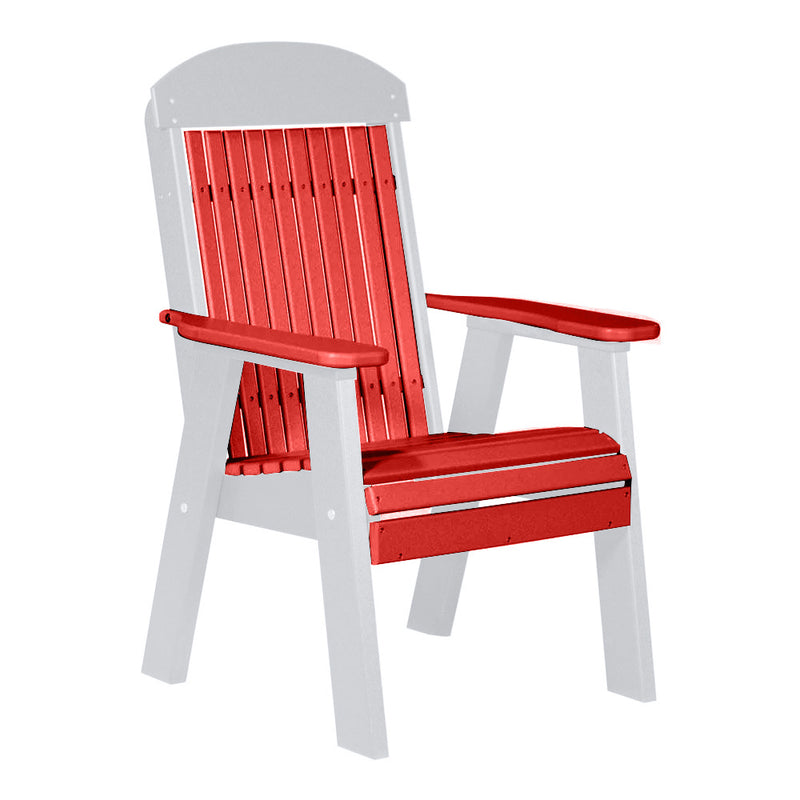 LuxCraft Red 2' Classic Highback Recycled Plastic Chair With Cup Holder