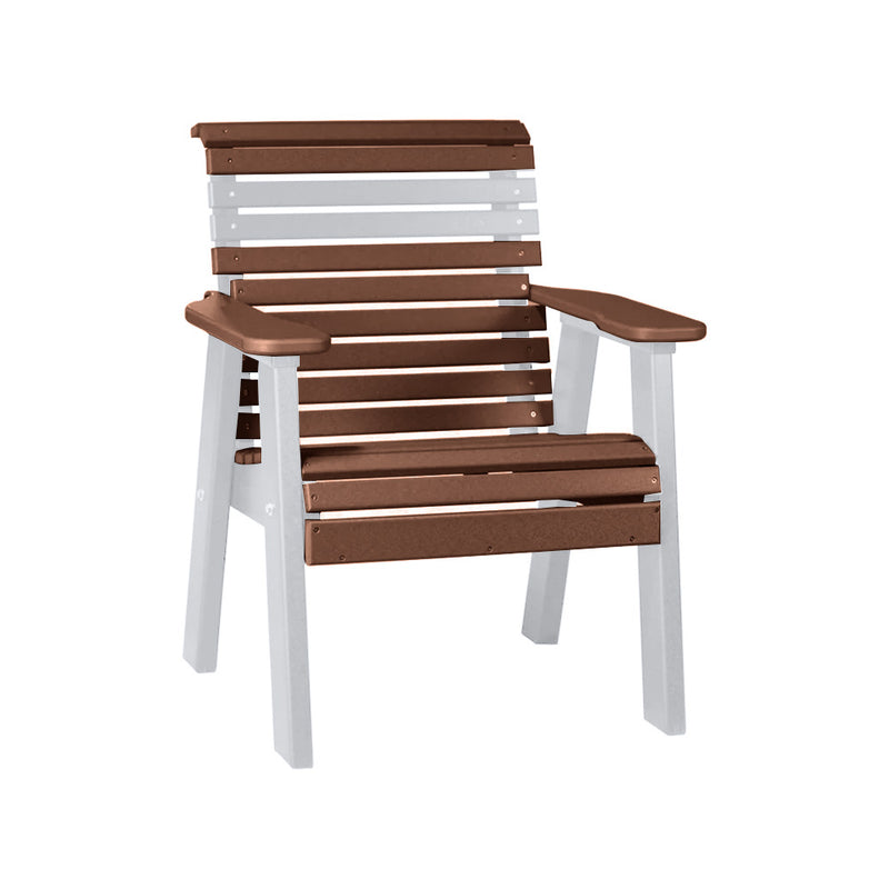 LuxCraft Chestnut Brown 2' Rollback Recycled Plastic Chair With Cup Holder