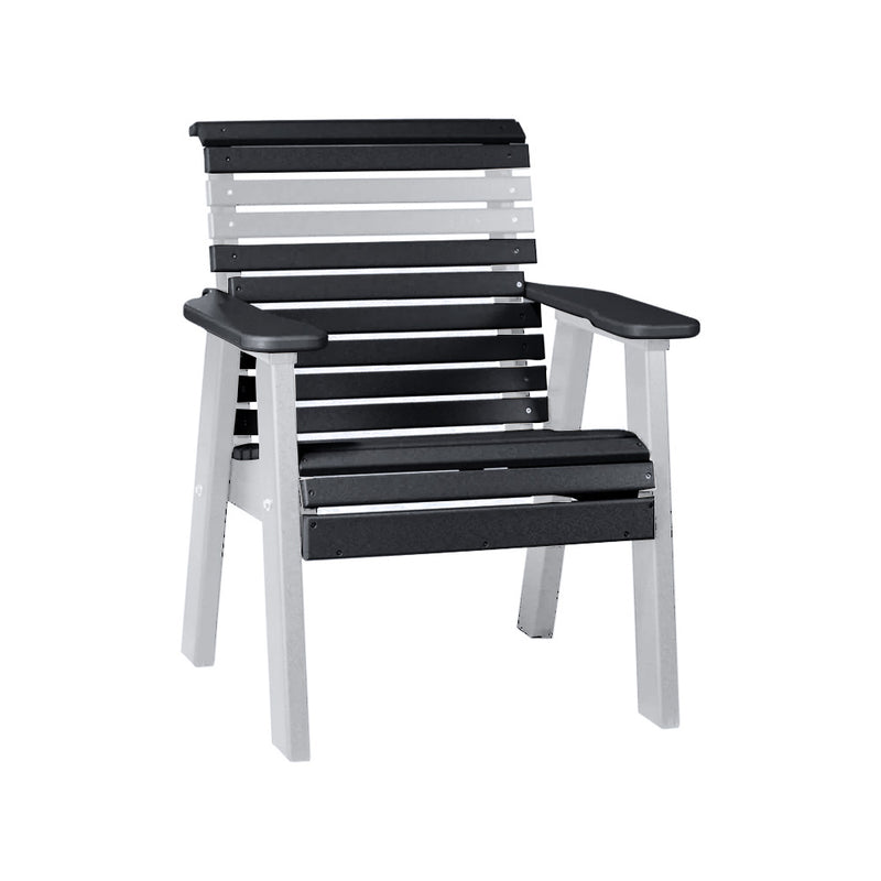 LuxCraft Black 2' Rollback Recycled Plastic Chair With Cup Holder