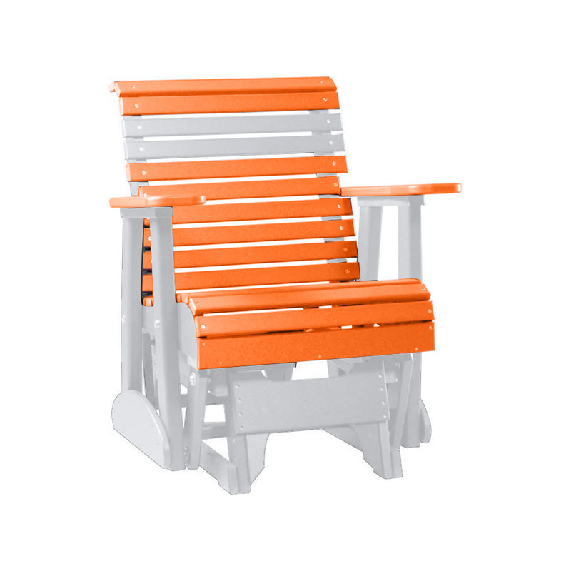 LuxCraft Tangerine 2 foot Rollback Recycled Plastic Glider Chair