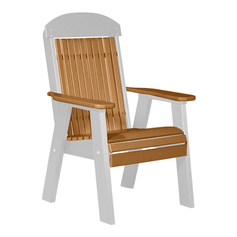 LuxCraft Cedar 2' Classic Highback Recycled Plastic Chair With Cup Holder