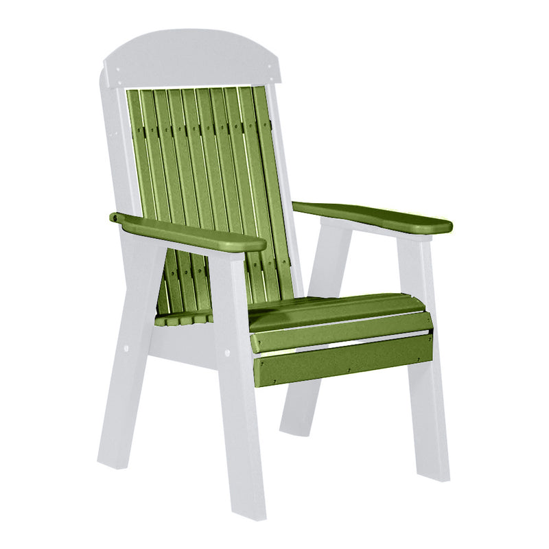 LuxCraft Lime Green 2' Classic Highback Recycled Plastic Chair
