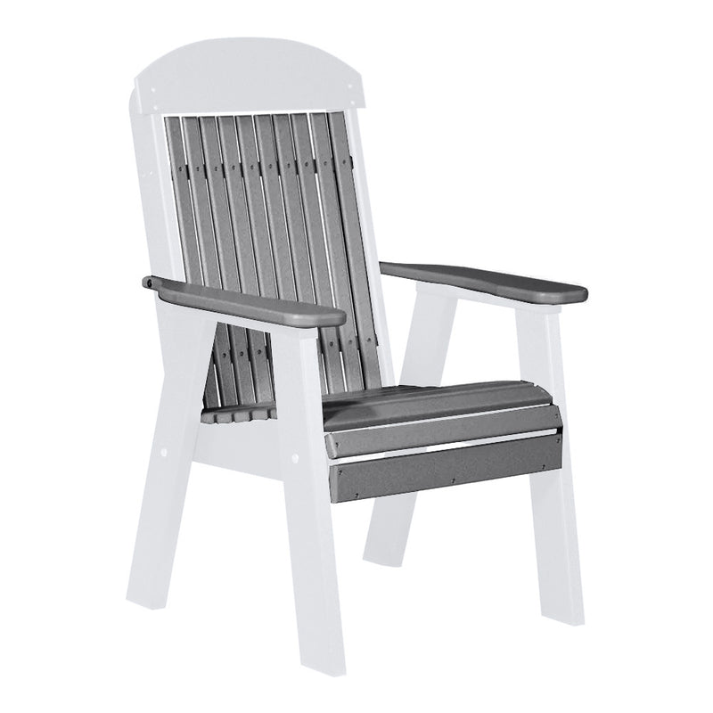 LuxCraft Gray 2' Classic Highback Recycled Plastic Chair With Cup Holder