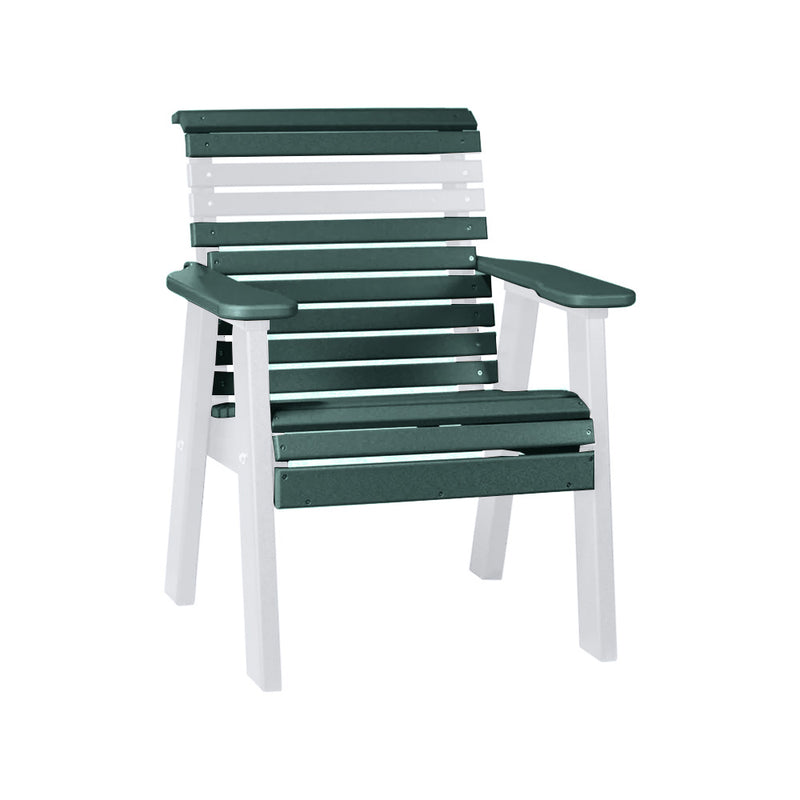 LuxCraft Green 2' Rollback Recycled Plastic Chair With Cup Holder