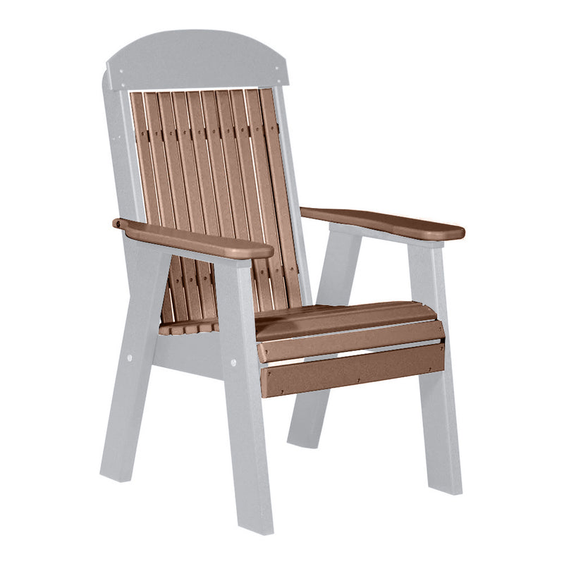 LuxCraft Antique Mahogany 2' Classic Highback Recycled Plastic Chair With Cup Holder