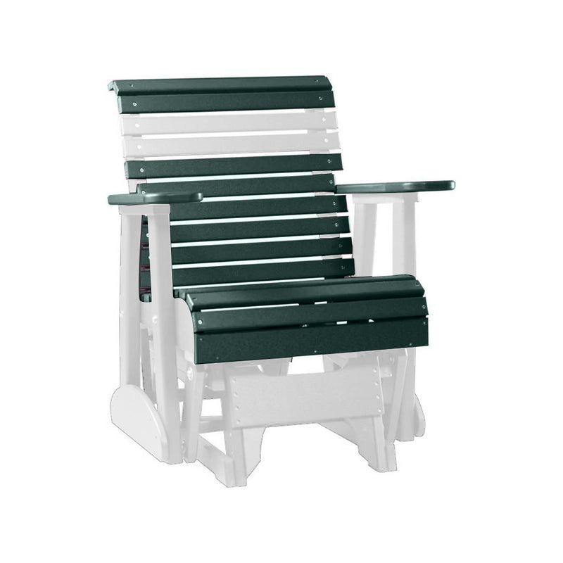 LuxCraft Green 2 foot Rollback Recycled Plastic Glider Chair
