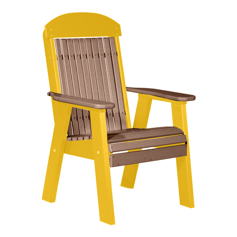LuxCraft Antique Mahogany 2' Classic Highback Recycled Plastic Chair With Cup Holder