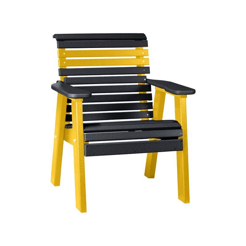 LuxCraft Black 2' Rollback Recycled Plastic Chair With Cup Holder