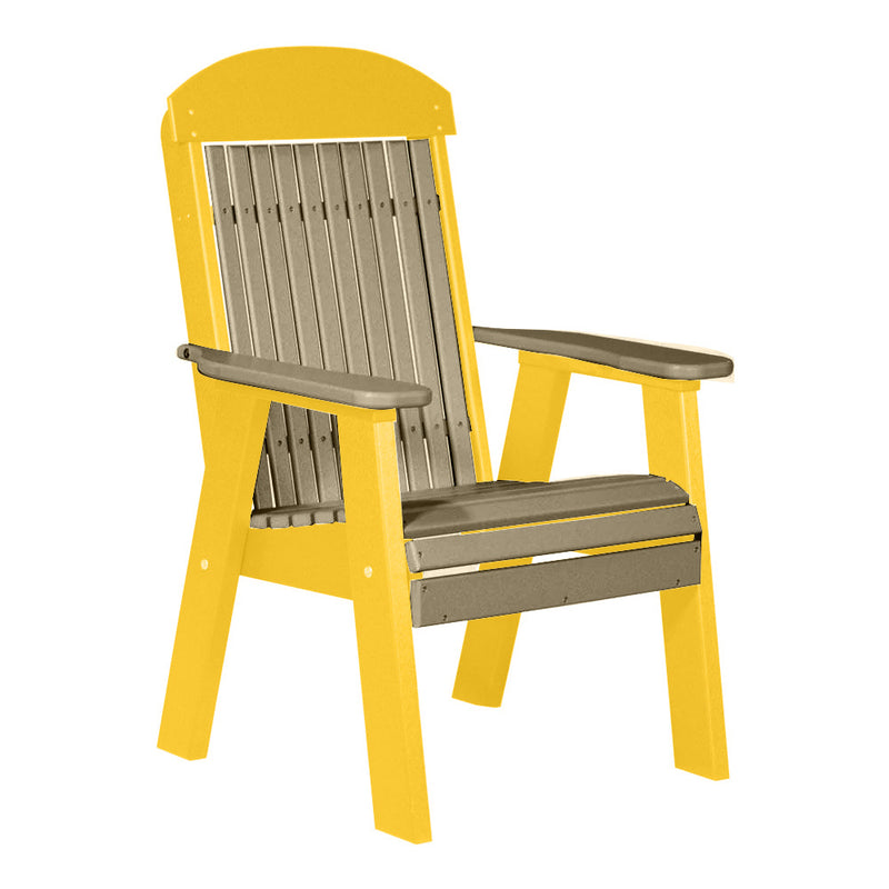 LuxCraft Weatherwood 2' Classic Highback Recycled Plastic Chair With Cup Holder