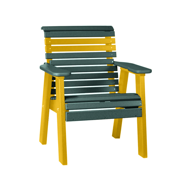LuxCraft Green 2' Rollback Recycled Plastic Chair With Cup Holder